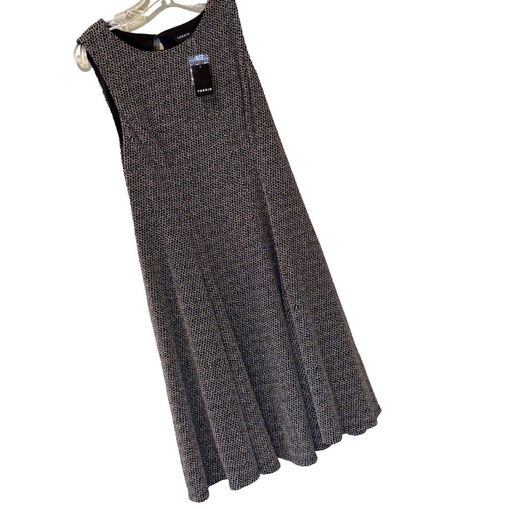 Torrid Dress Size‎ 0 Large Black Sparkles Sleeveless Flowy Fancy Midi Dress NWT
